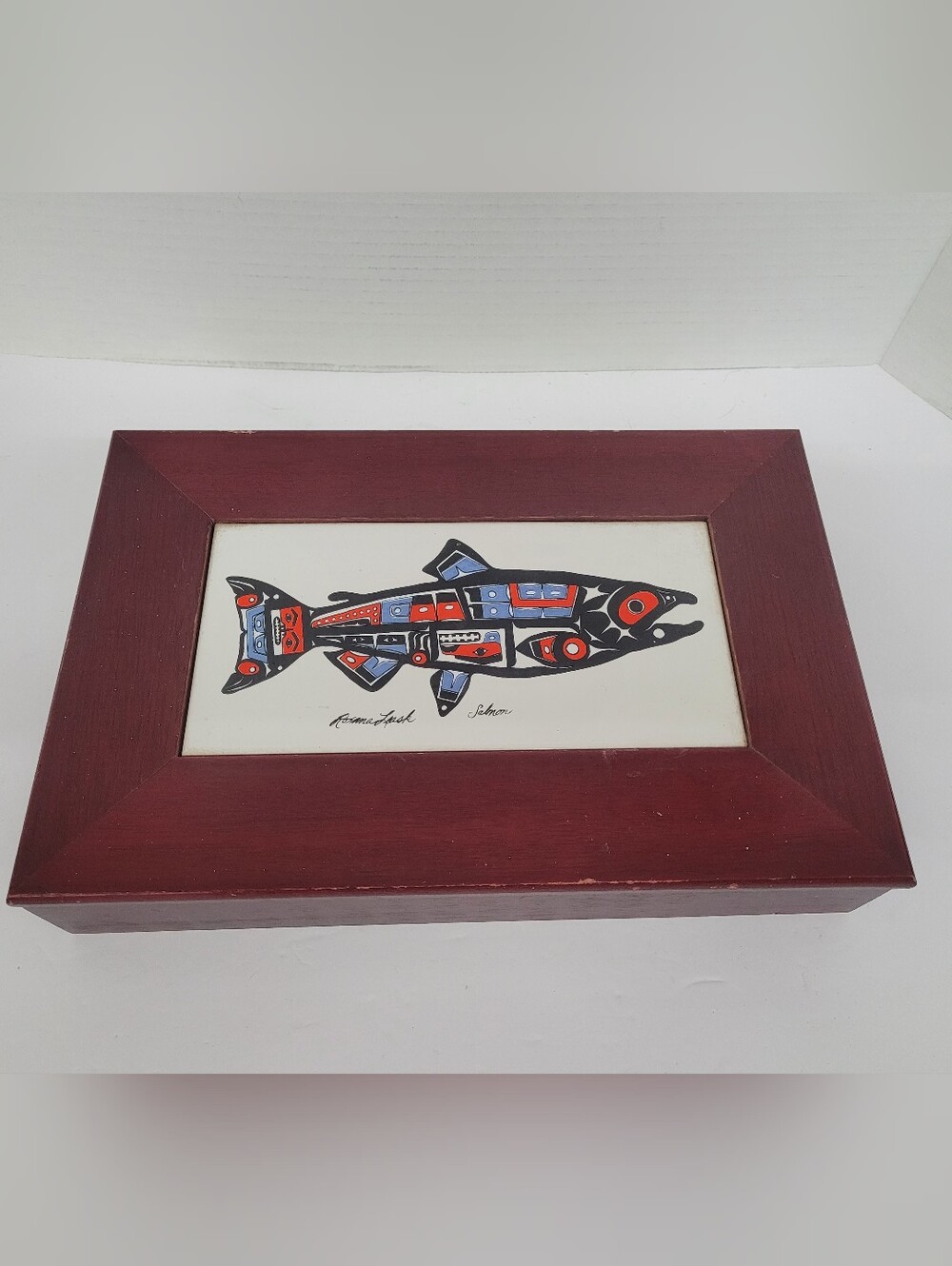 Roxana Leask Ceramic Tile And Wood Keepsake Box 12x8x2